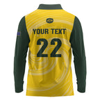 Australia Socceroos 2026 Custom Long Sleeve Polo Shirt Golden Sporty Style