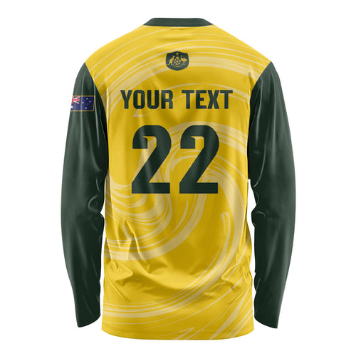Australia Socceroos 2026 Custom Long Sleeve Shirt Golden Sporty Style