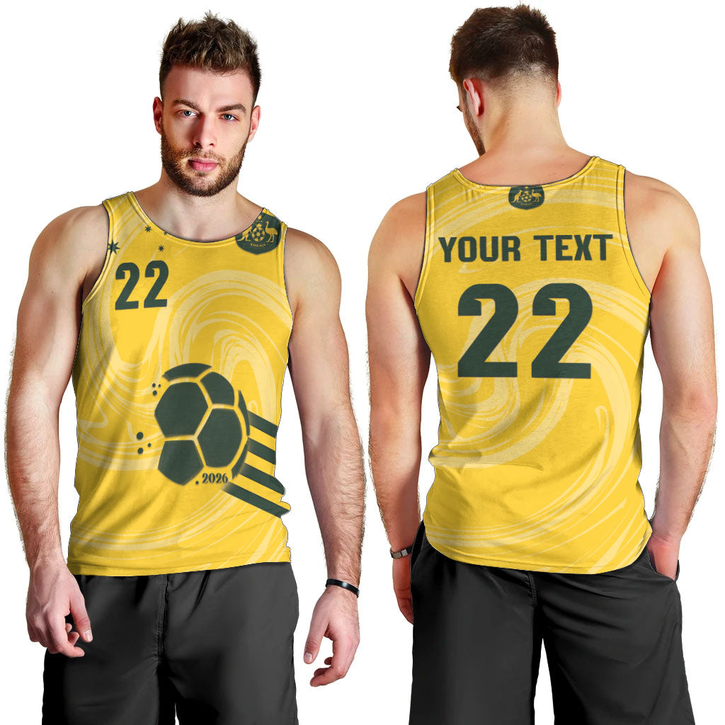 Australia Socceroos 2026 Custom Men Tank Top Golden Sporty Style