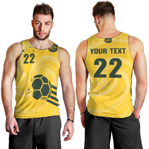 Australia Socceroos 2026 Custom Men Tank Top Golden Sporty Style