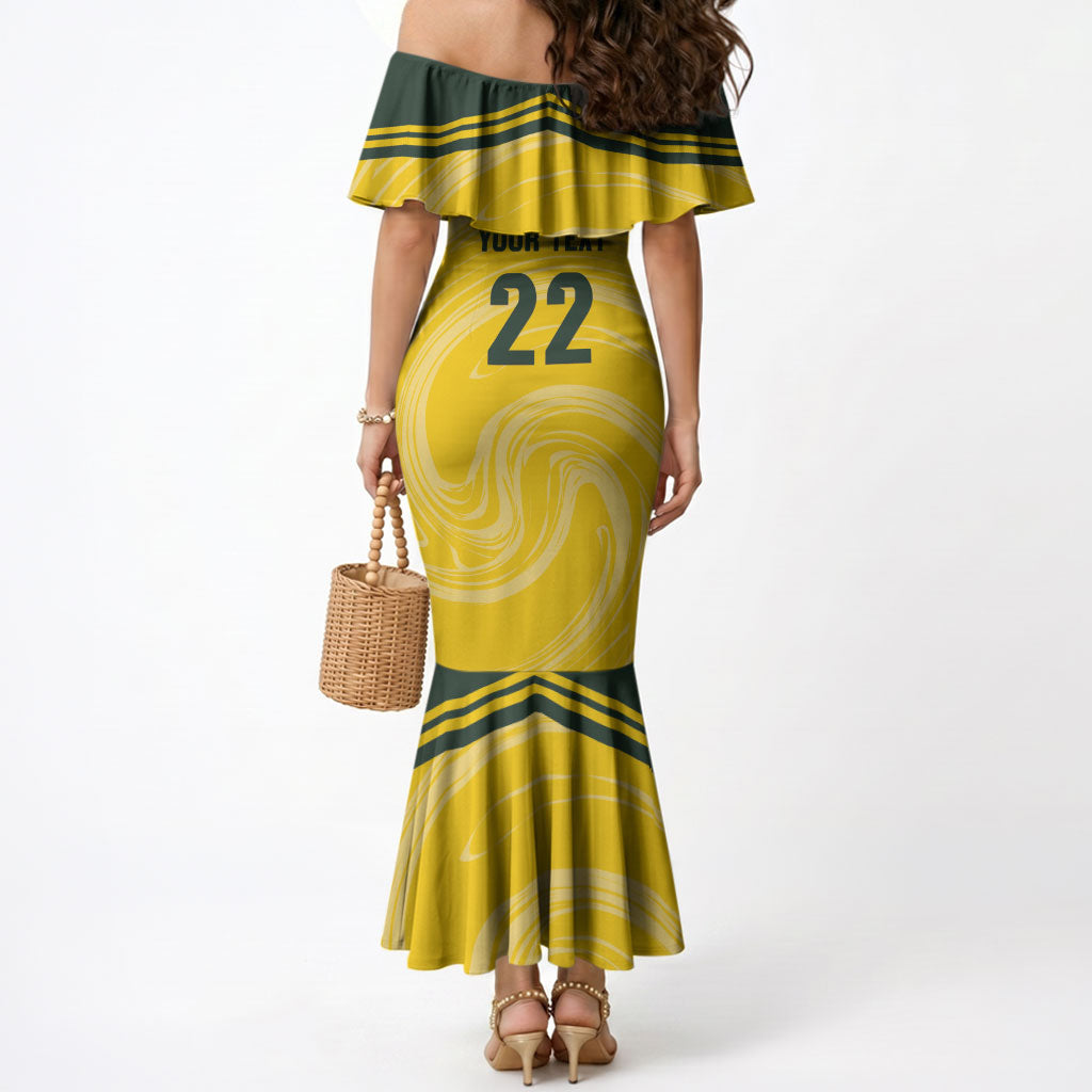 Australia Socceroos 2026 Custom Mermaid Dress Golden Sporty Style