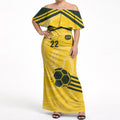 Australia Socceroos 2026 Custom Off Shoulder Maxi Dress Golden Sporty Style