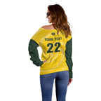 Australia Socceroos 2026 Custom Off Shoulder Sweater Golden Sporty Style