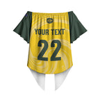 Australia Socceroos 2026 Custom Off Shoulder Wrap Waist Top Golden Sporty Style