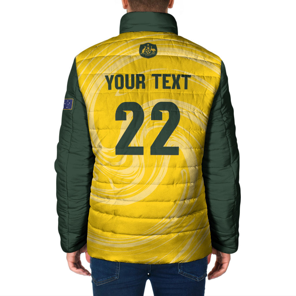 Australia Socceroos 2026 Custom Padded Jacket Golden Sporty Style