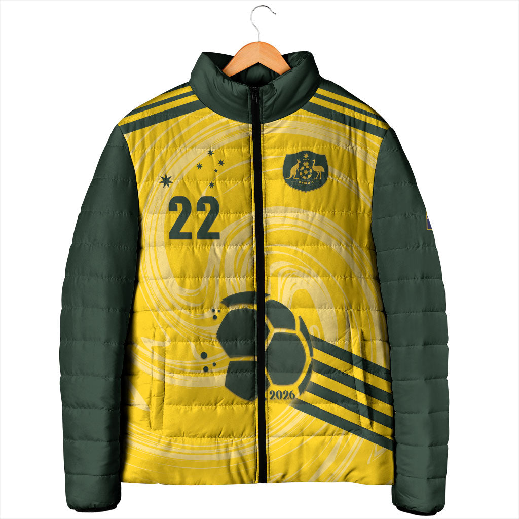 Australia Socceroos 2026 Custom Padded Jacket Golden Sporty Style