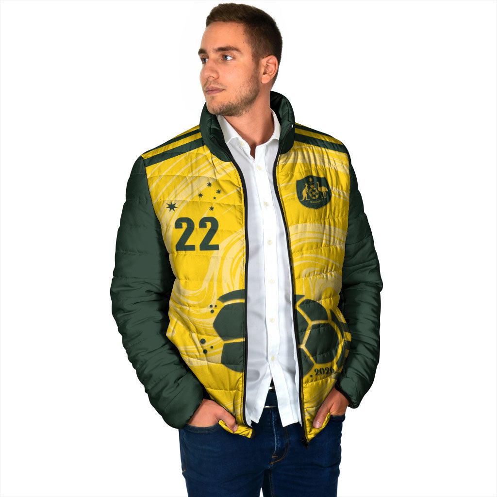 Australia Socceroos 2026 Custom Padded Jacket Golden Sporty Style