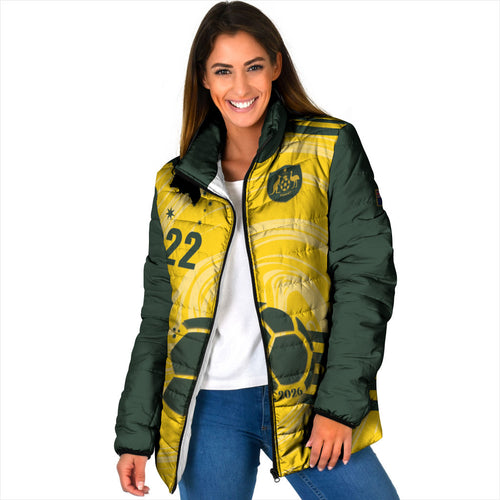 Australia Socceroos 2026 Custom Padded Jacket Golden Sporty Style