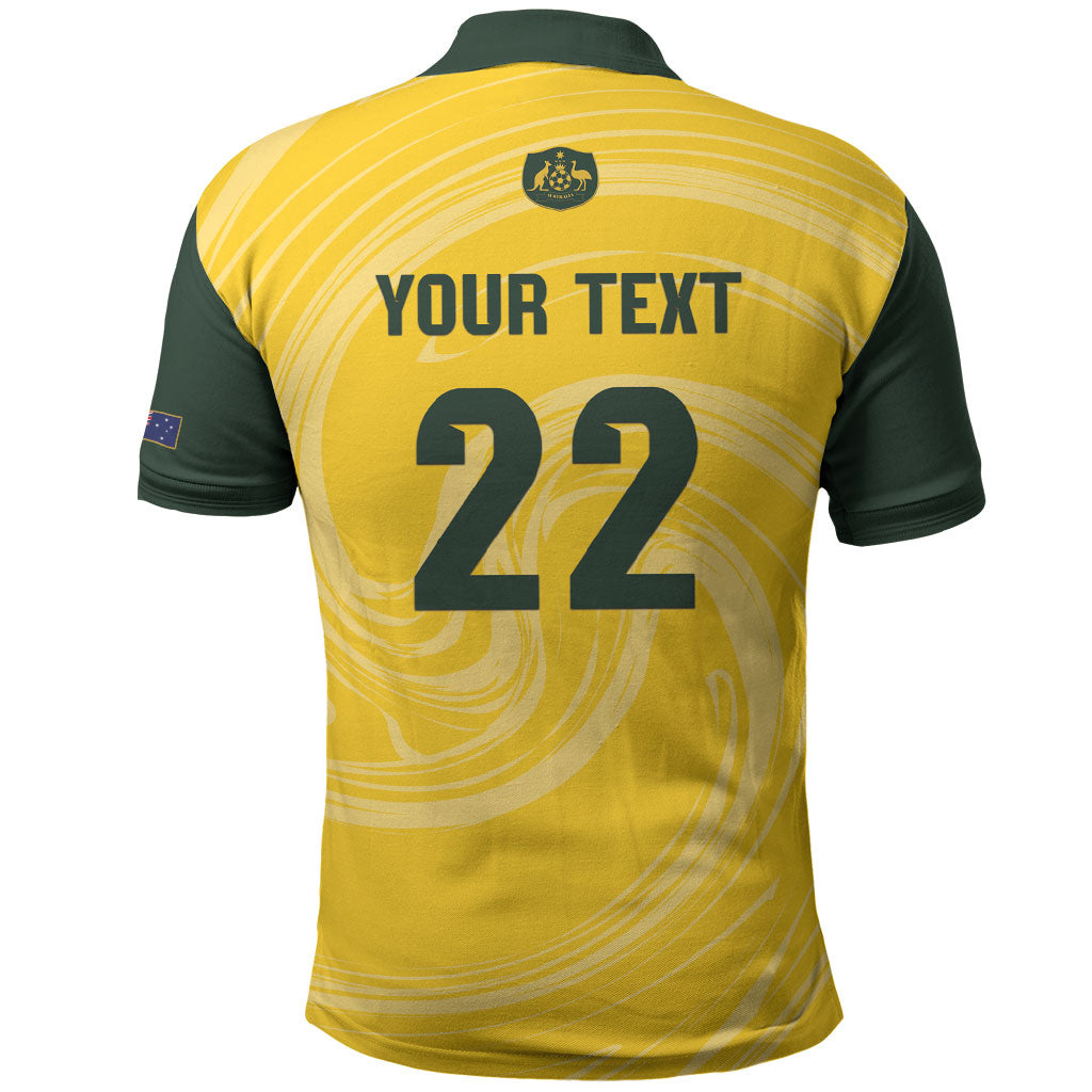 Australia Socceroos 2026 Custom Polo Shirt Golden Sporty Style