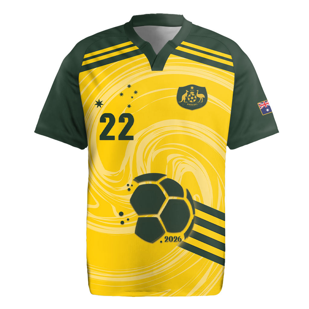 Australia Socceroos 2026 Custom Rugby Jersey Golden Sporty Style