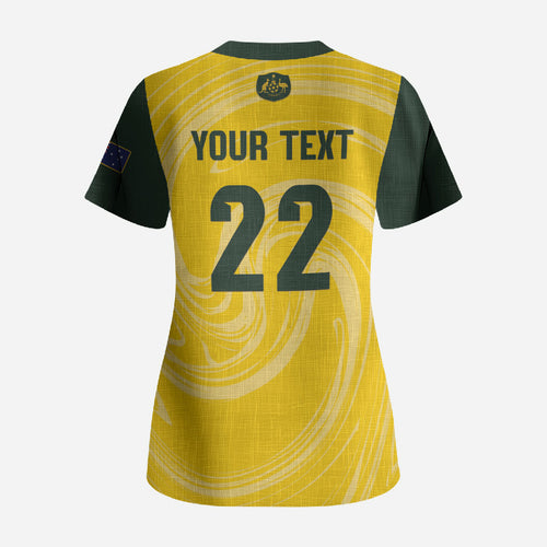 Australia Socceroos 2026 Custom Scrub Top Golden Sporty Style