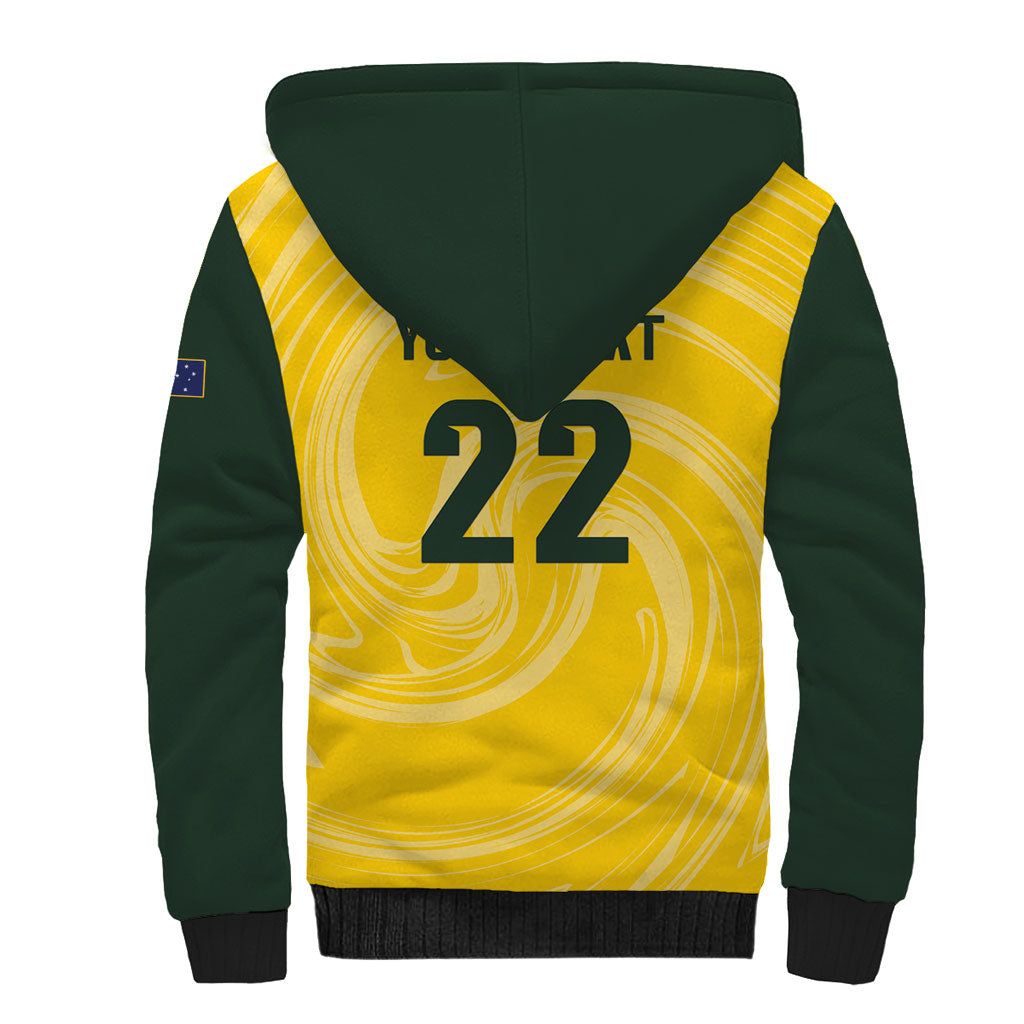 Australia Socceroos 2026 Custom Sherpa Hoodie Golden Sporty Style