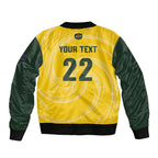 Australia Socceroos 2026 Custom Sleeve Zip Bomber Jacket Golden Sporty Style