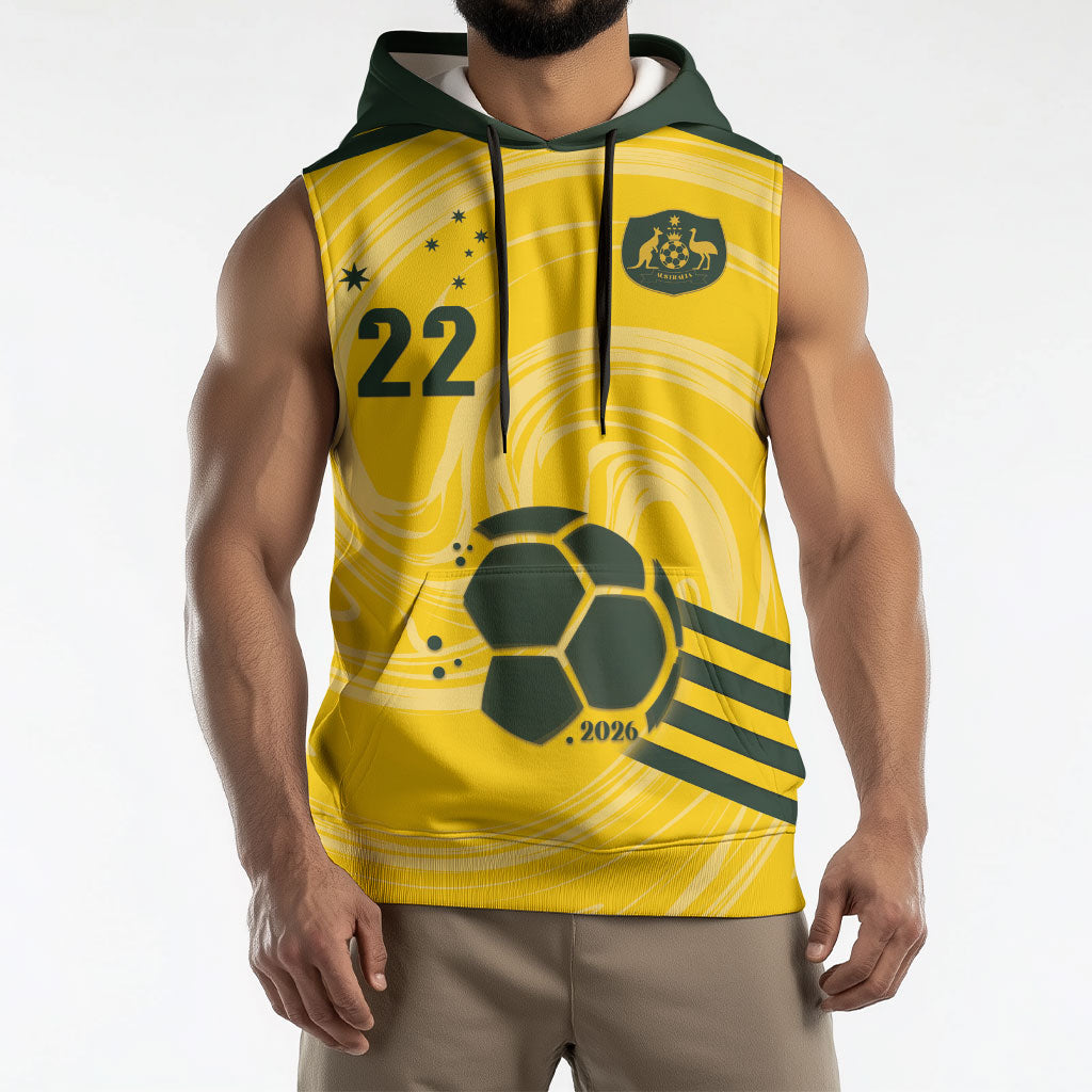 Australia Socceroos 2026 Custom Sleeveless Hoodie Golden Sporty Style