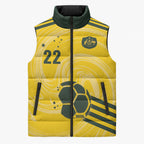 Australia Socceroos 2026 Custom Sleeveless Puffer Jacket Golden Sporty Style