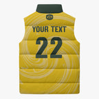 Australia Socceroos 2026 Custom Sleeveless Puffer Jacket Golden Sporty Style