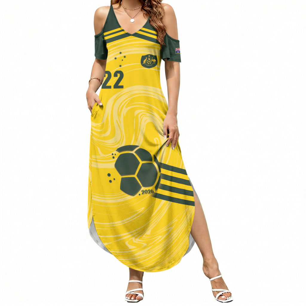 Australia Socceroos 2026 Custom Summer Maxi Dress Golden Sporty Style