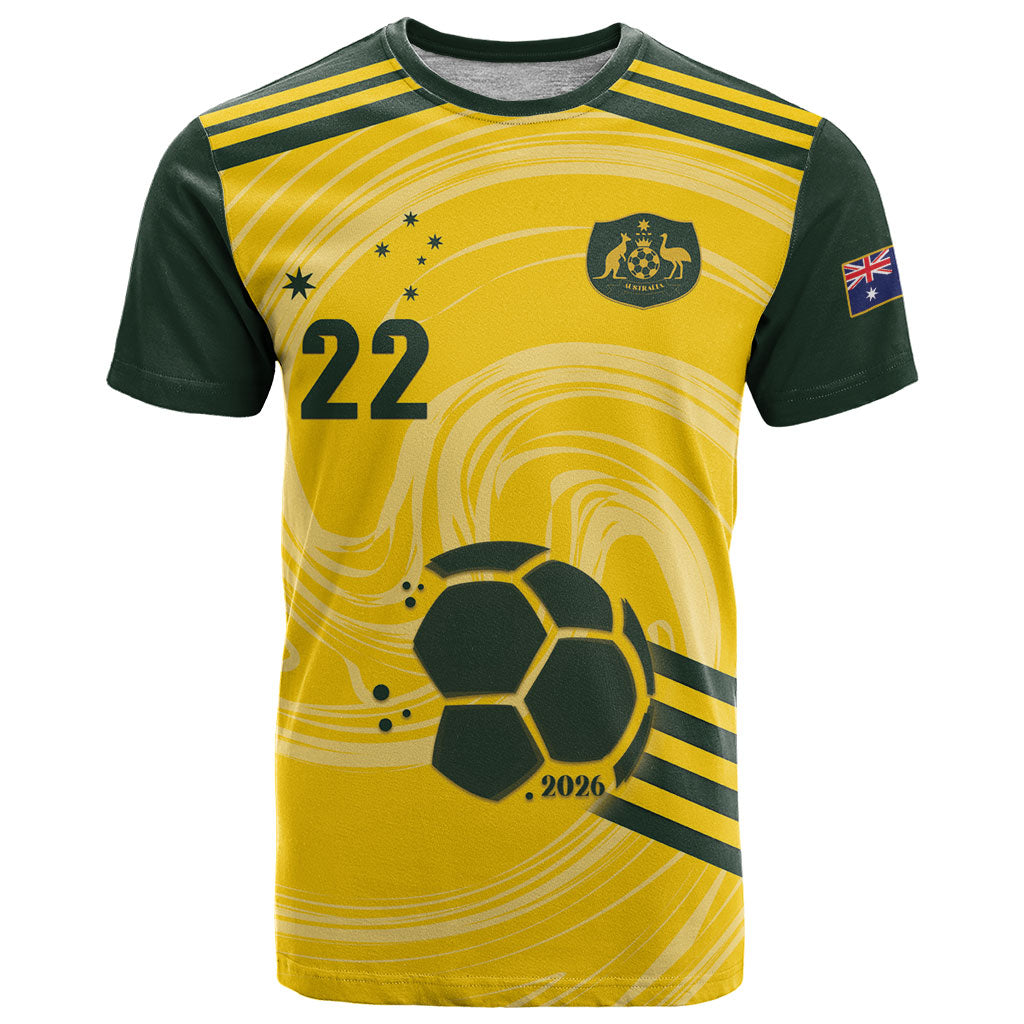 Australia Socceroos 2026 Custom T Shirt Golden Sporty Style