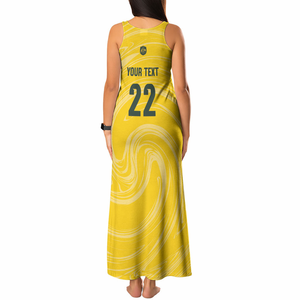 Australia Socceroos 2026 Custom Tank Maxi Dress Golden Sporty Style