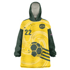 Australia Socceroos 2026 Custom Wearable Blanket Hoodie Golden Sporty Style
