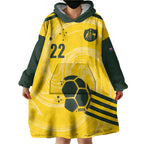 Australia Socceroos 2026 Custom Wearable Blanket Hoodie Golden Sporty Style