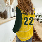 Australia Socceroos 2026 Custom Women Casual Shirt Golden Sporty Style