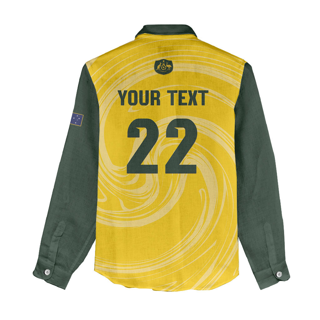 Australia Socceroos 2026 Custom Women Casual Shirt Golden Sporty Style