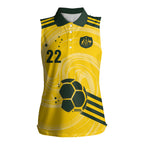 Australia Socceroos 2026 Custom Women Sleeveless Polo Shirt Golden Sporty Style