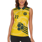 Australia Socceroos 2026 Custom Women Sleeveless Polo Shirt Golden Sporty Style