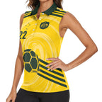 Australia Socceroos 2026 Custom Women Sleeveless Polo Shirt Golden Sporty Style