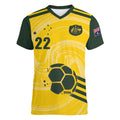 Australia Socceroos 2026 Custom Women V-Neck T-Shirt Golden Sporty Style