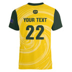 Australia Socceroos 2026 Custom Women V-Neck T-Shirt Golden Sporty Style