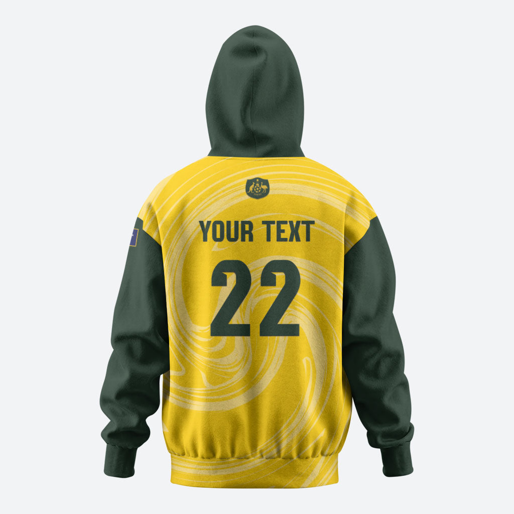 Australia Socceroos 2026 Custom Zip Hoodie Golden Sporty Style