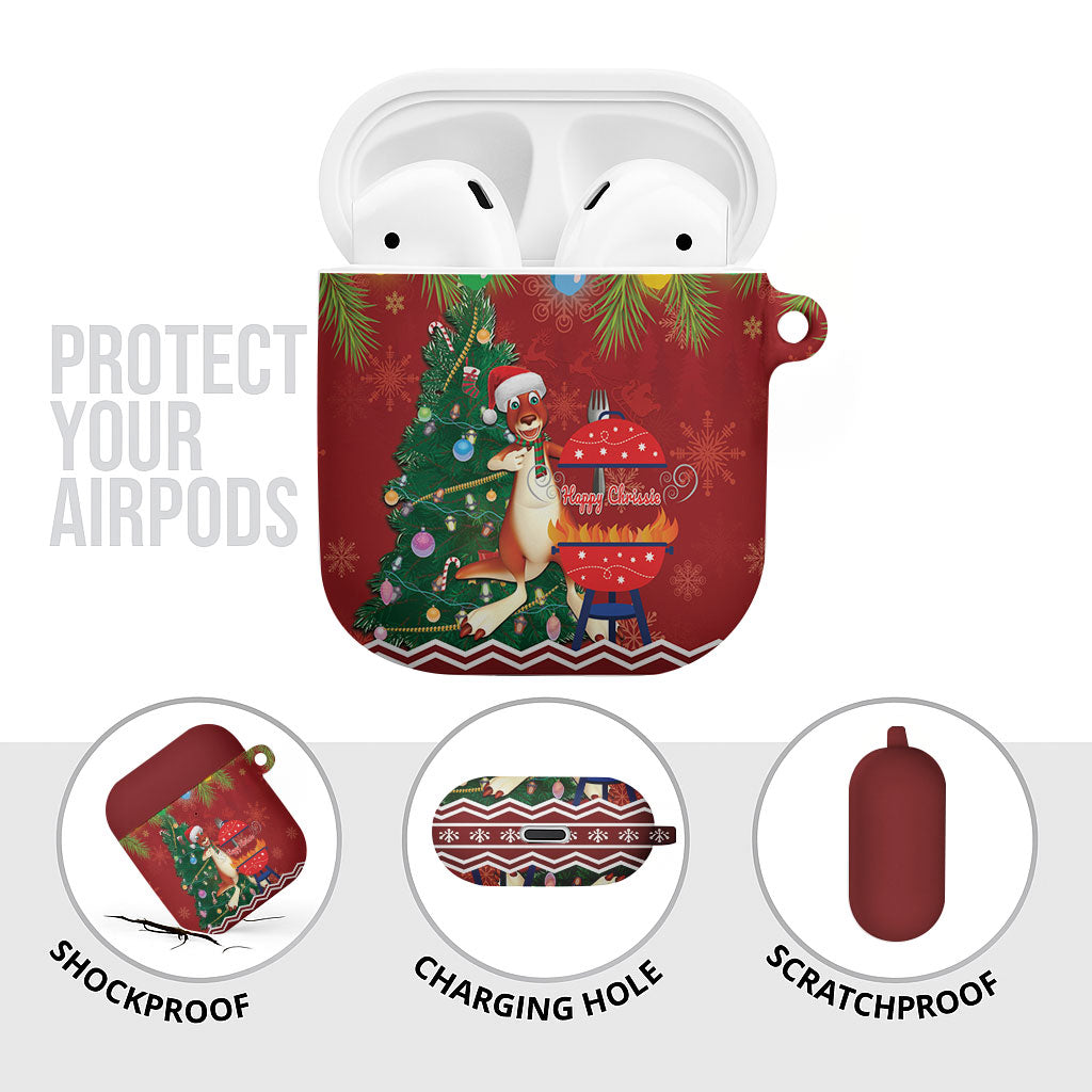 Australia Christmas In July AirPods Case Happy Chrissie Kangaroo Barbie