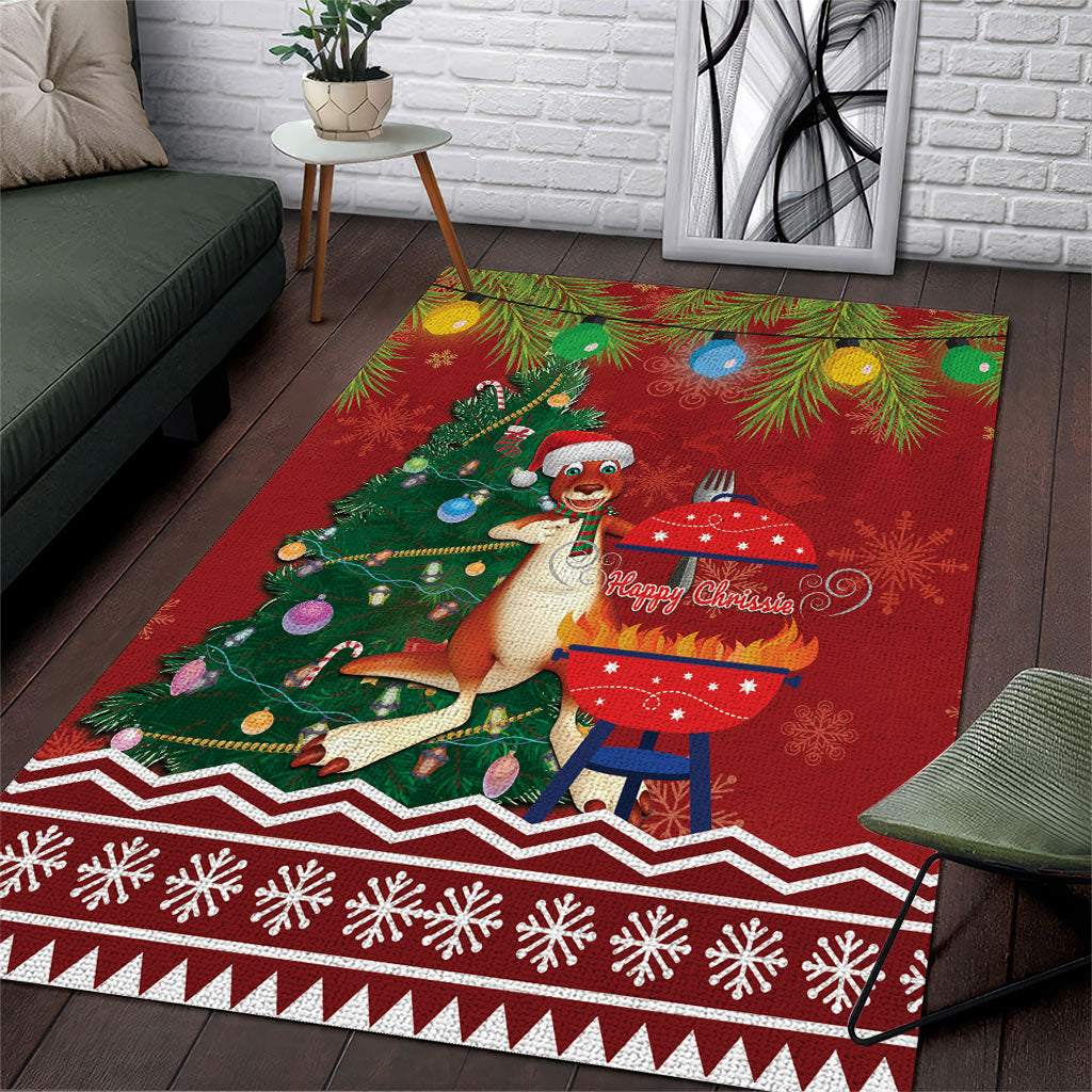 Australia Christmas In July Area Rug Happy Chrissie Kangaroo Barbie
