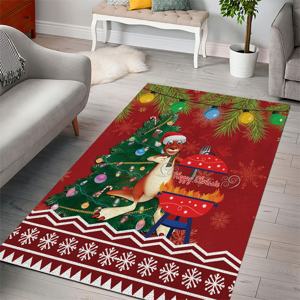 Australia Christmas In July Area Rug Happy Chrissie Kangaroo Barbie