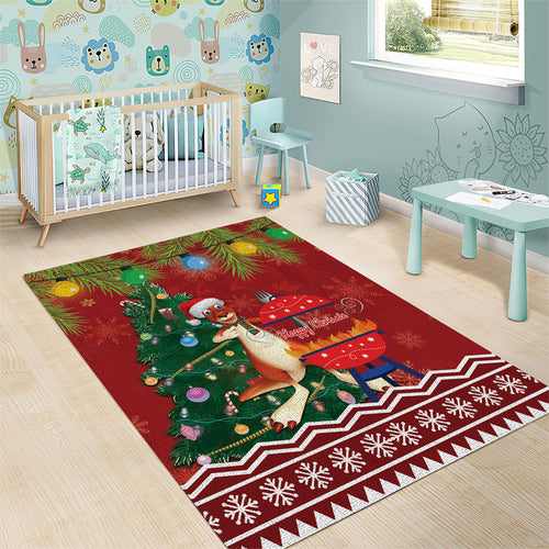 Australia Christmas In July Area Rug Happy Chrissie Kangaroo Barbie