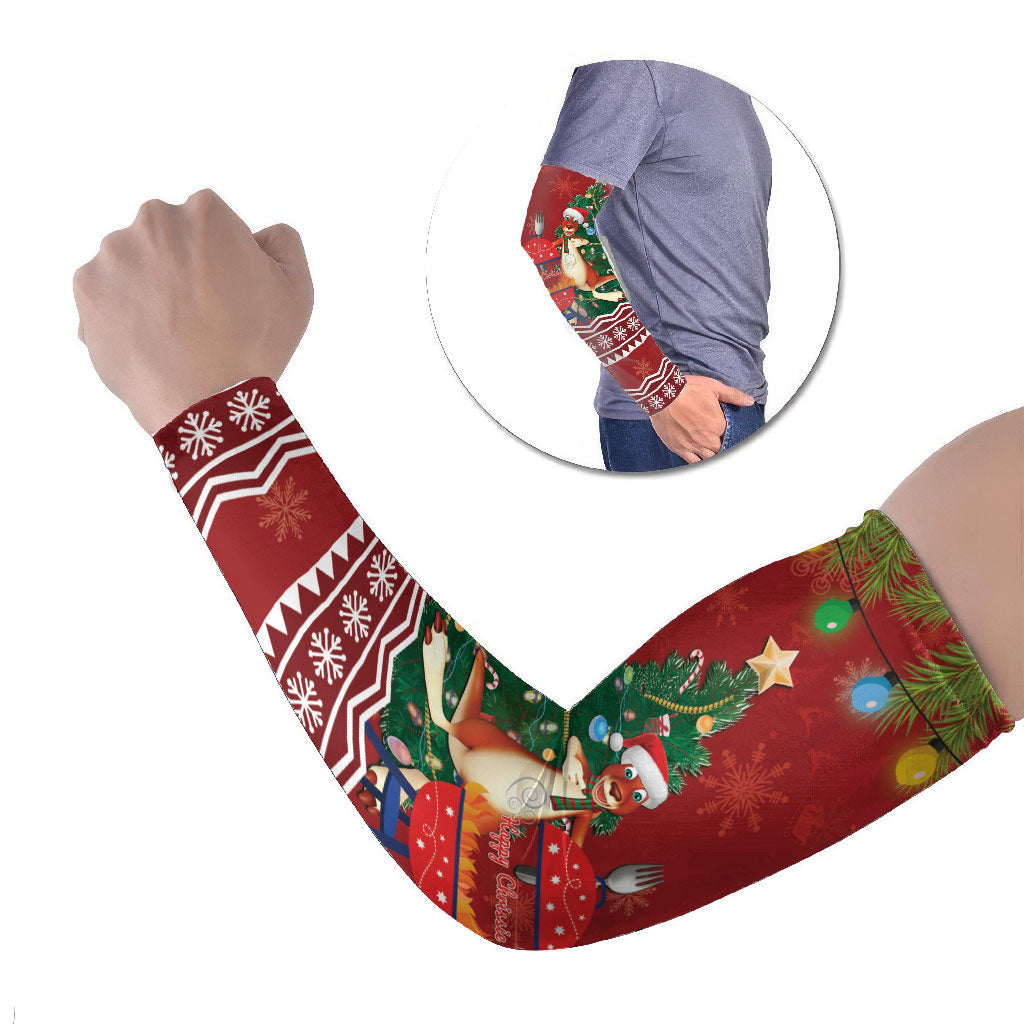 Australia Christmas In July Arm Sleeves Happy Chrissie Kangaroo Barbie