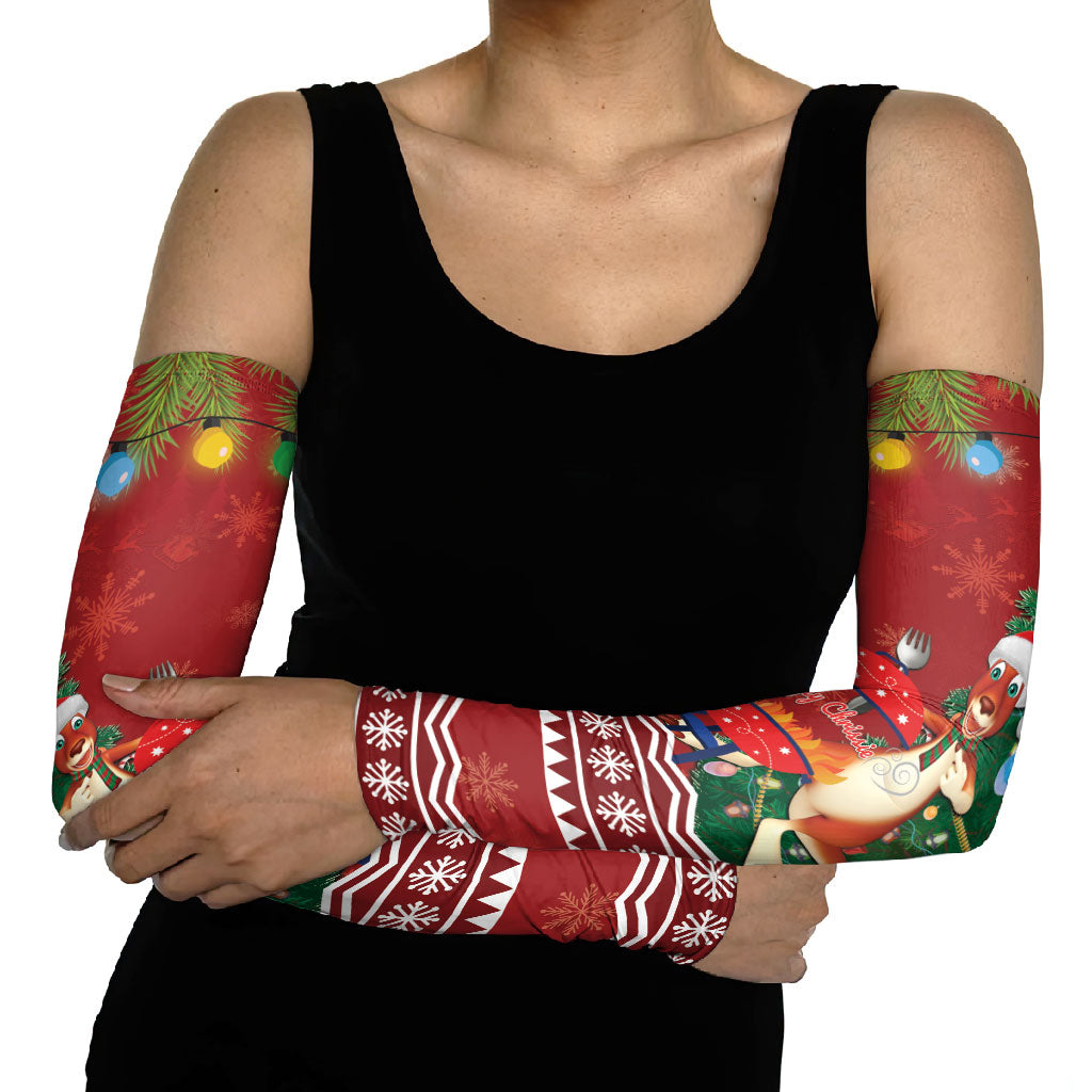 Australia Christmas In July Arm Sleeves Happy Chrissie Kangaroo Barbie