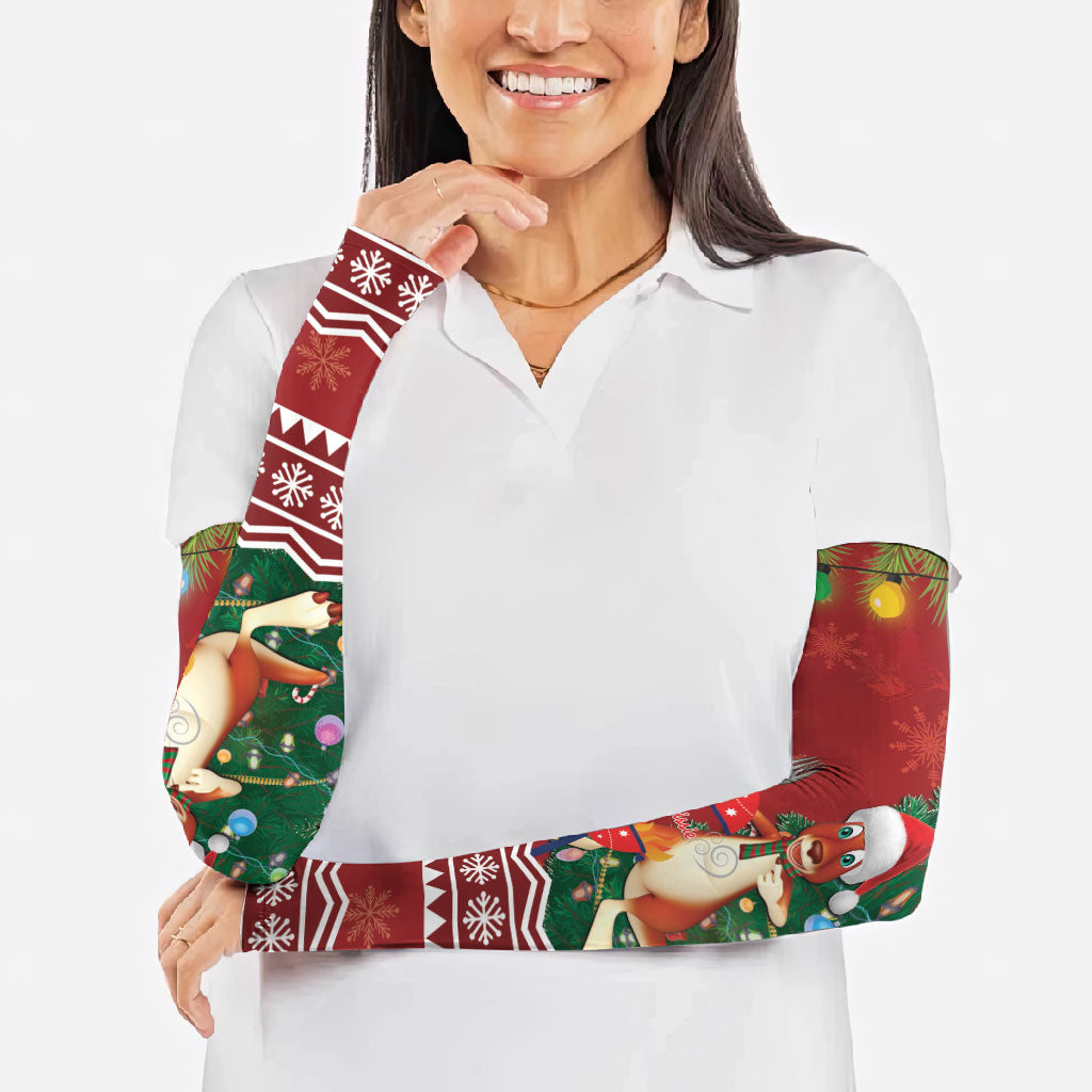 Australia Christmas In July Arm Sleeves Happy Chrissie Kangaroo Barbie