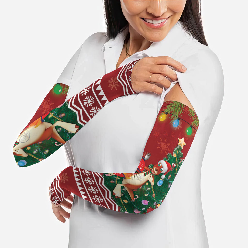 Australia Christmas In July Arm Sleeves Happy Chrissie Kangaroo Barbie