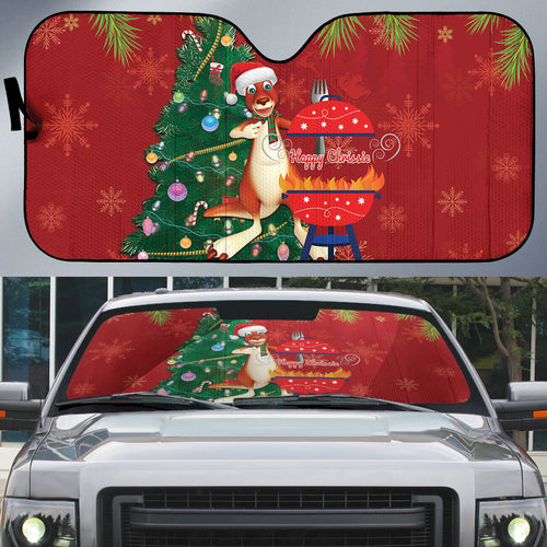 Australia Christmas In July Auto Sun Shade Happy Chrissie Kangaroo Barbie