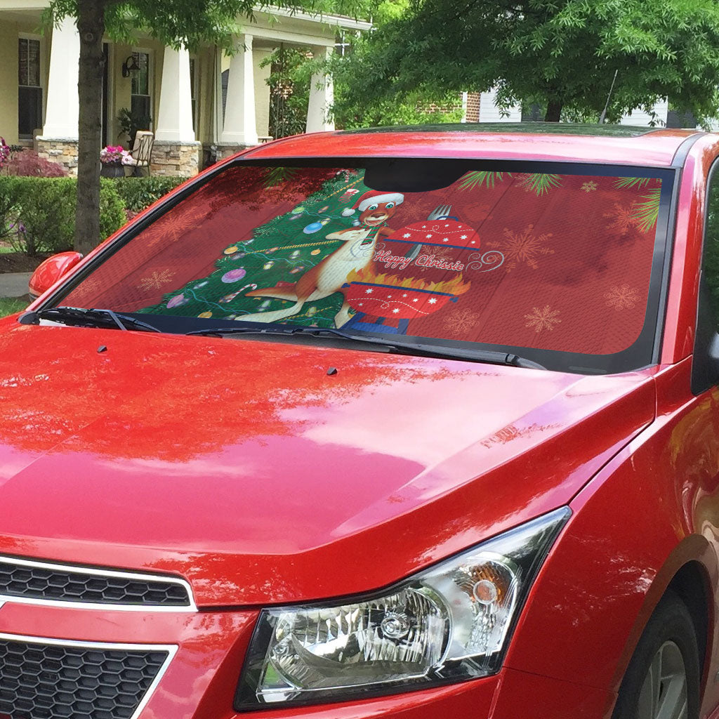 Australia Christmas In July Auto Sun Shade Happy Chrissie Kangaroo Barbie