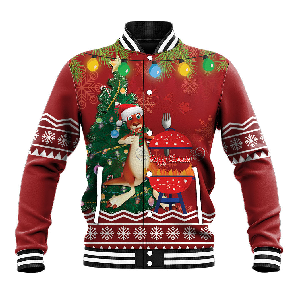 Australia Christmas In July Baseball Jacket Happy Chrissie Kangaroo Barbie