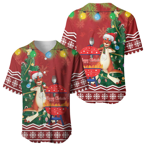 Australia Christmas In July Baseball Jersey Happy Chrissie Kangaroo Barbie