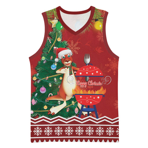 Australia Christmas In July Basketball Jersey Happy Chrissie Kangaroo Barbie