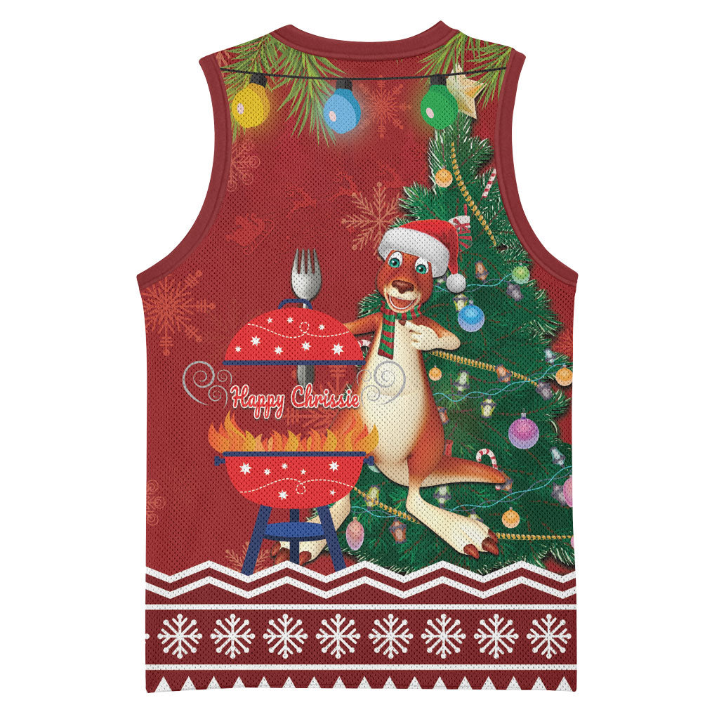 Australia Christmas In July Basketball Jersey Happy Chrissie Kangaroo Barbie