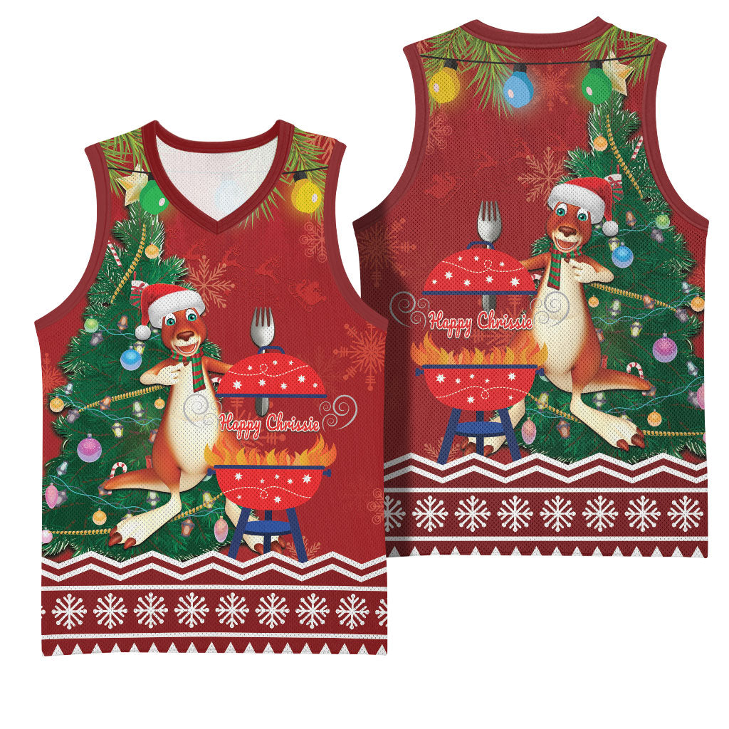 Australia Christmas In July Basketball Jersey Happy Chrissie Kangaroo Barbie