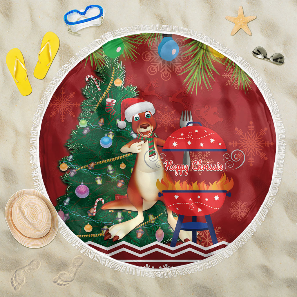 Australia Christmas In July Beach Blanket Happy Chrissie Kangaroo Barbie