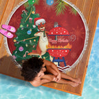 Australia Christmas In July Beach Blanket Happy Chrissie Kangaroo Barbie